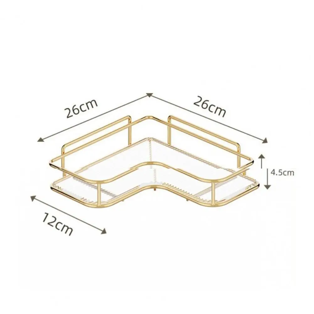 Bathroom Storage Rack Durable Convenient Space-saving Corner Shower Rack Easy To Clean Metal Scratch-resistant Bathroom Shelf 6