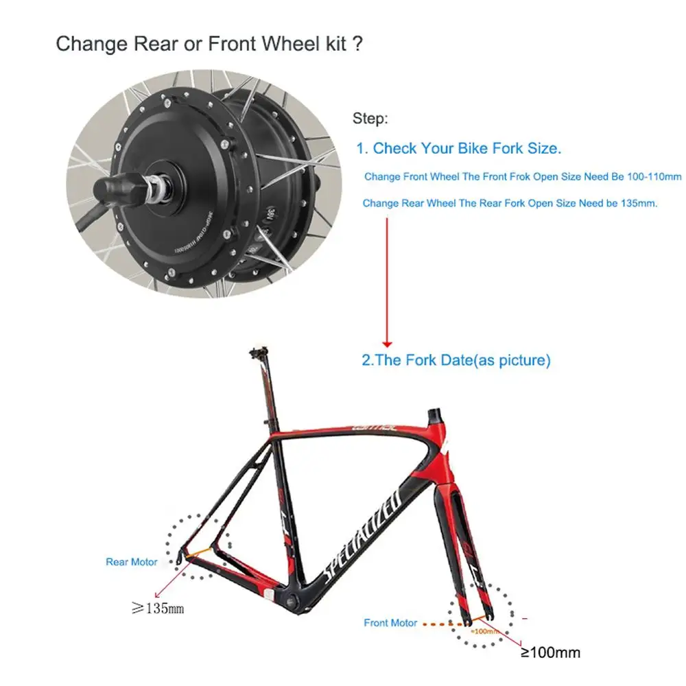 Ebike Kit Hub Motor Wheel 24V/36V/48V 250W Electric Bicycle Kit Rear Wheel Motor Front Electric Bike Conversion