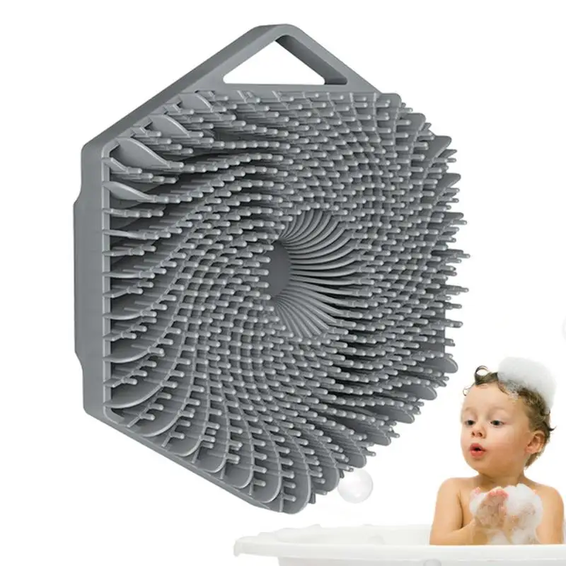 

Shampoo Brush Hexagon Shape Shampoo Massager Brush Scrubber Portable Silicone Scalp Massager Shampoo Brush Shower Hair Brush For