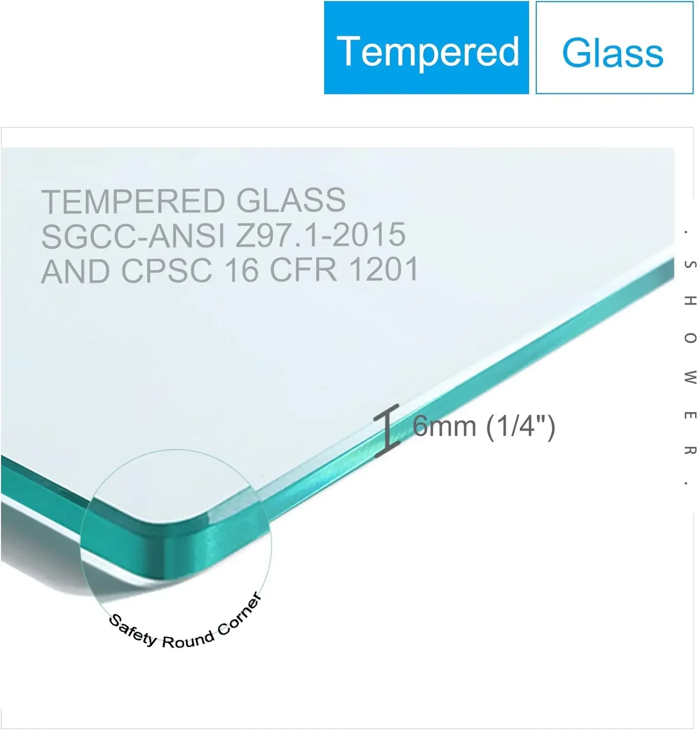 Double Sliding Shower Door, 44" - 48" W x 70" H Semi-Frameless Glass Shower Door with 1/4" Clear SGCC Tempered Glass 4