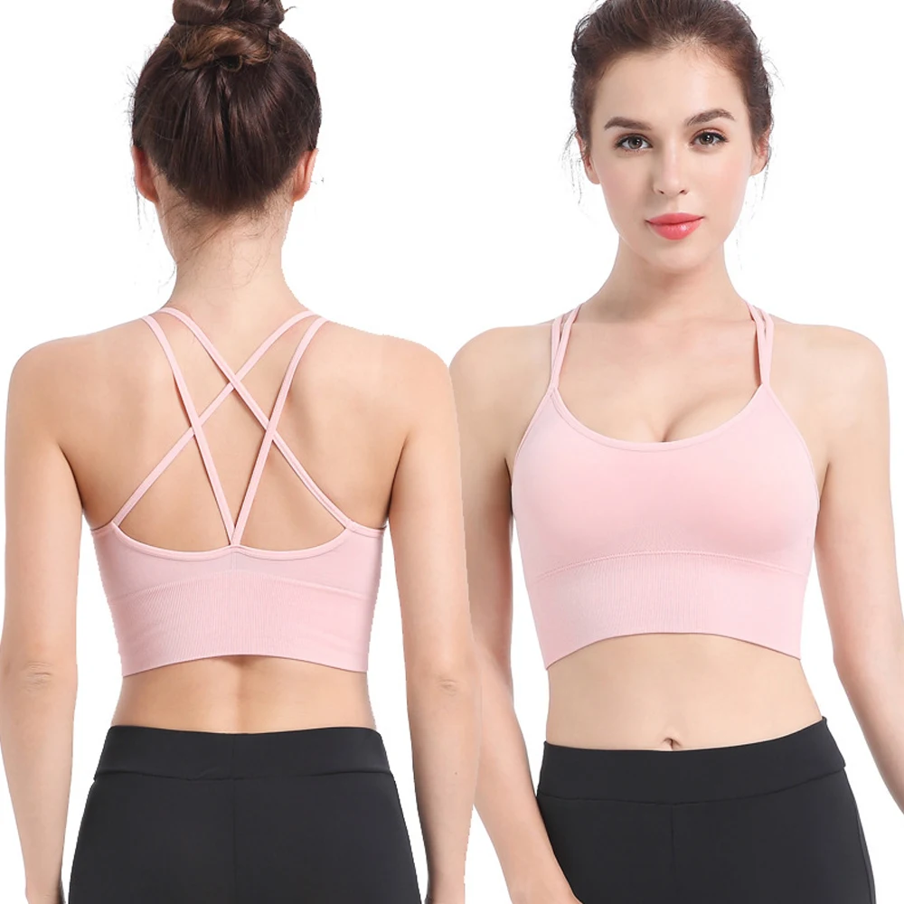 1 PC Breathable Sports Bra Anti-Sweat Fitness Top Women Seamless Yoga Bra Shockproof Crop Top Push Up Sport Bra Gym Workout Top