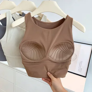 Gilet sportivo compatto antiurto all-in-one da corsa Gilet da yoga traspirante a coppa intera Abbigliamento da palestra Nuovo reggiseno fitness estivo