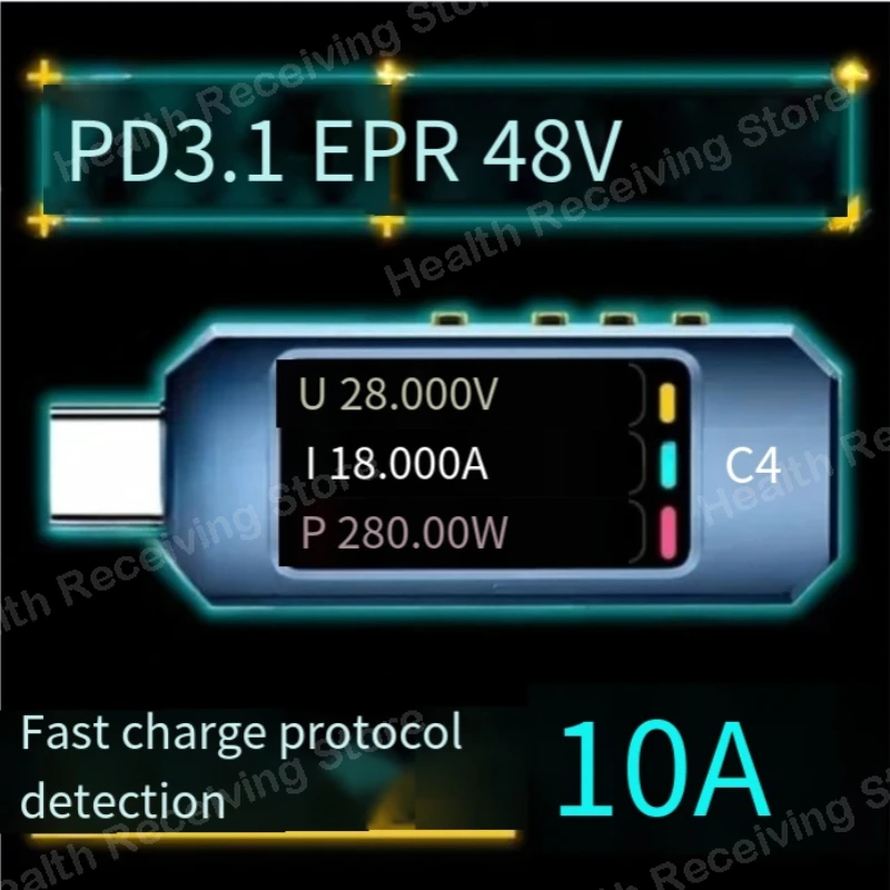 USB Tester C4/C4L USB Charging Tester Voltage Current PD3.1 Quick USB Tester C4/C4L USB Charging Tester Voltage Current PD3.1 Quick