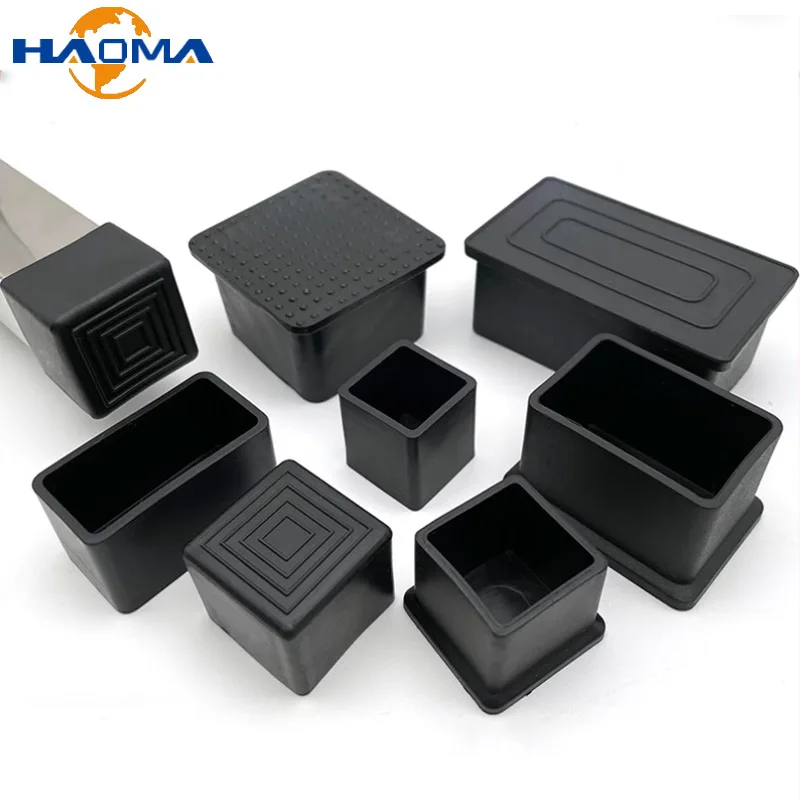 Black Square PVC Foot Pads Soft Rubber Chair Table Feet Dust Cover Socks Non-slip Floor Furniture Protector Steel Pipe Plugs black square pvc foot pads soft rubber chair table feet dust cover socks non slip floor furniture protector steel pipe plugs