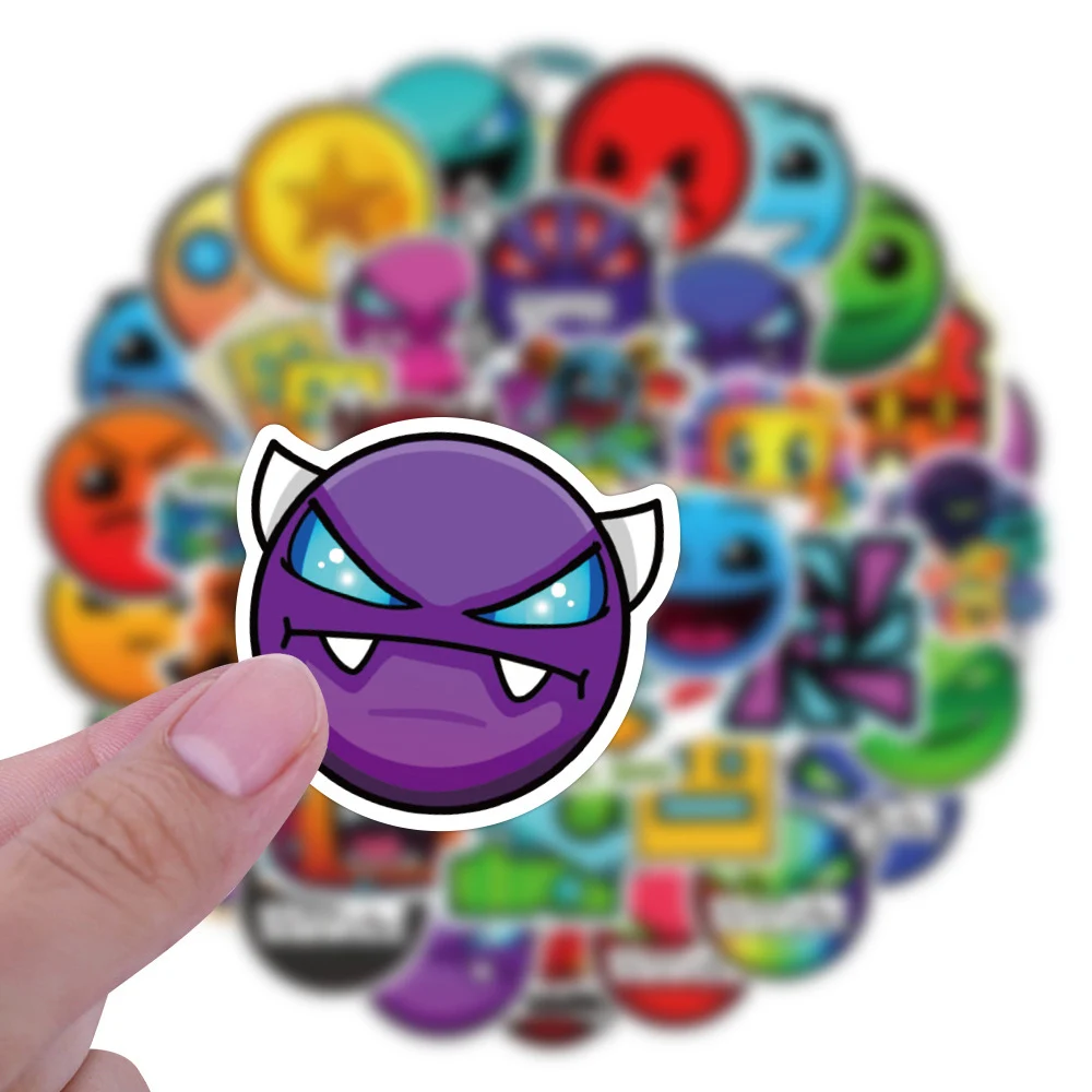 10/30/50pcs Cartoon Geometry Dash Game Stickers Decals Kids Toys Skateboard Laptop Motorcycle Phone Car Bike Waterproof Sticker 10 30 50pcs cartoon sexism feminism stickers laptop luggage phone car skateboard motorcycle guitar waterproof sticker decal