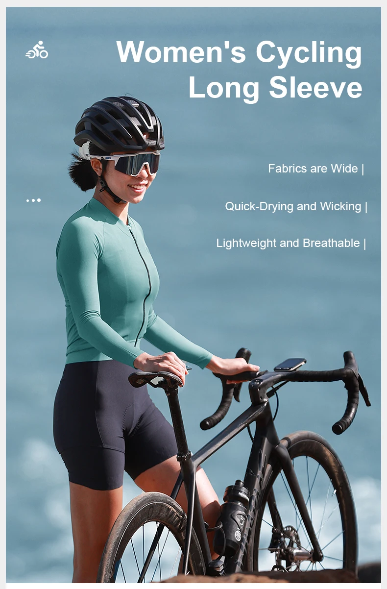 LAMEDA Damen Radtrikot Langarm Atmungsaktiv Sommer Frühling Rennrad Trikot Fahrradshirt Fahrradbekleidung MTB – Detail 1