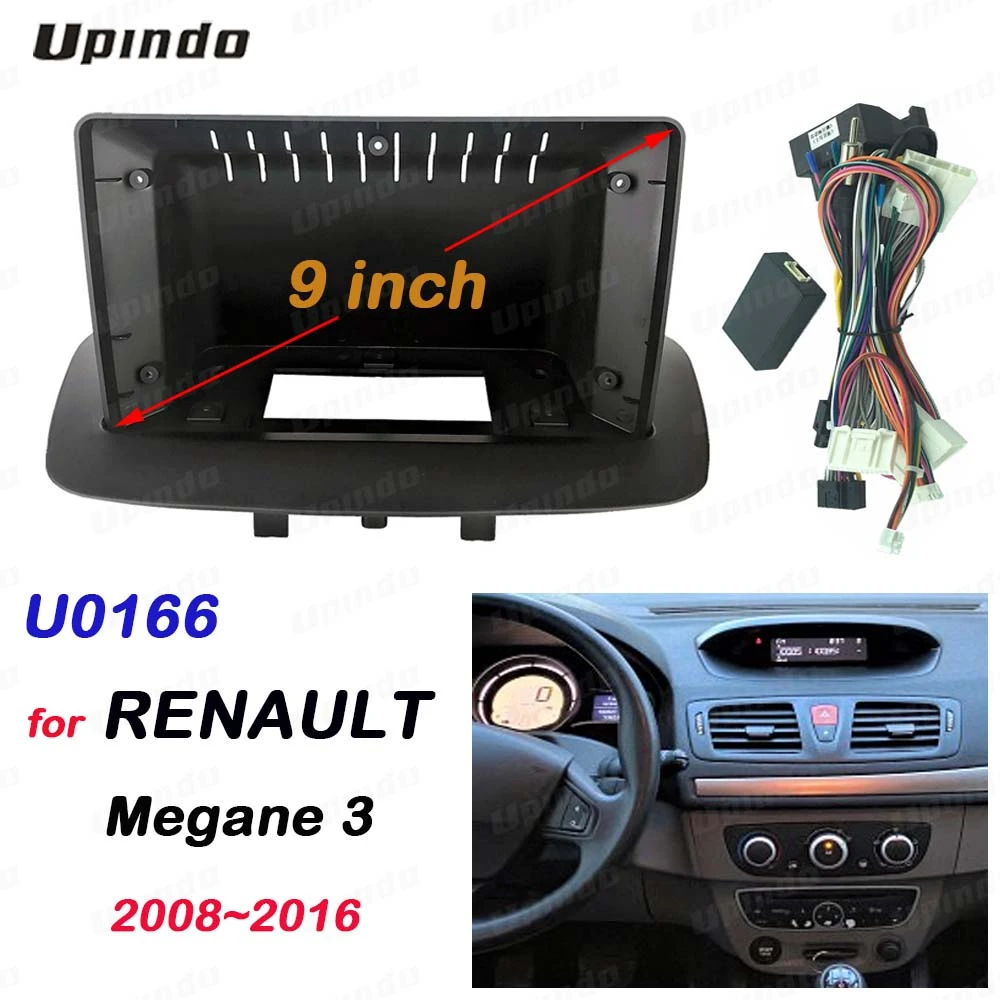 Radio de coche 2 Din pulgadas, marco de Panel de plástico Fascia y Cable para RENAULT Megane 3 2008 2016, instalación GPS Mp5, Kit de montaje de tablero|Cubierta flexible de parachoques| -