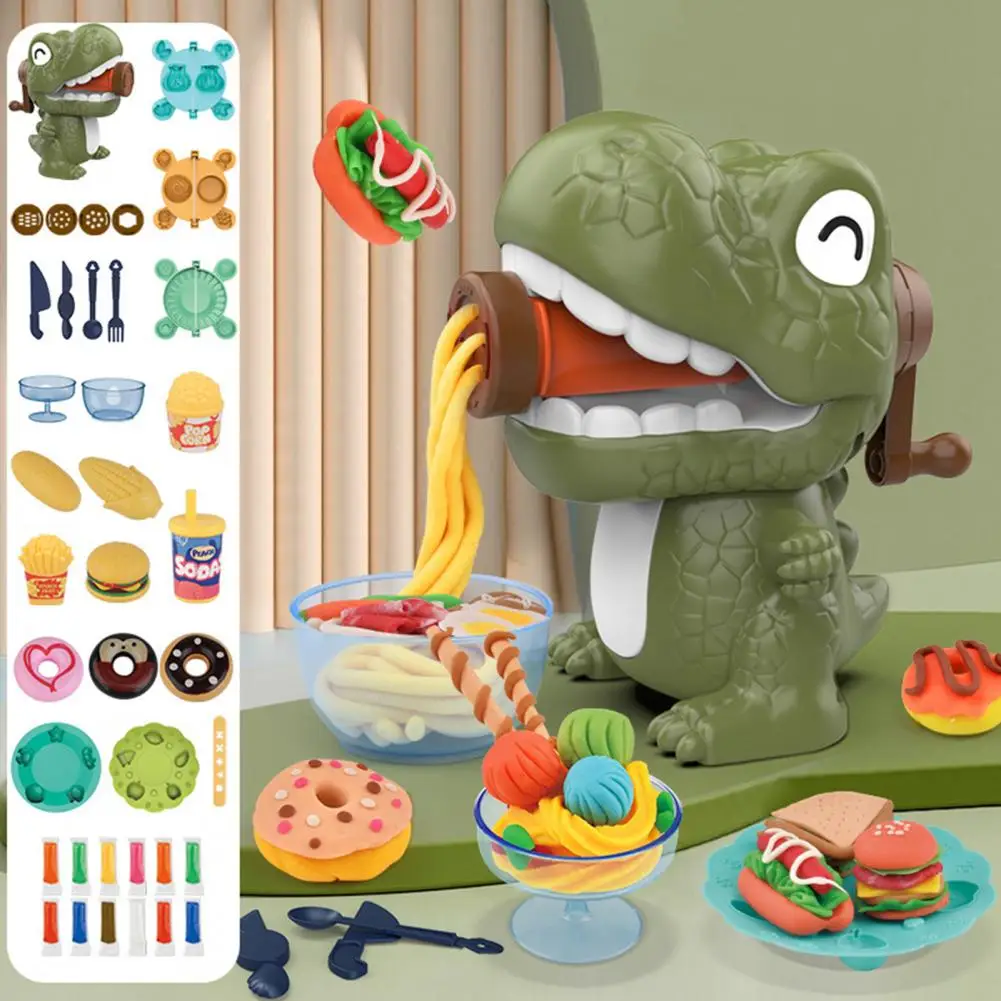 

Clay Toys Dinosaur Noodle Maker Play Dough Set for Adorable Parent-child Interaction Kitchen Creations Cartoon Shape Colored