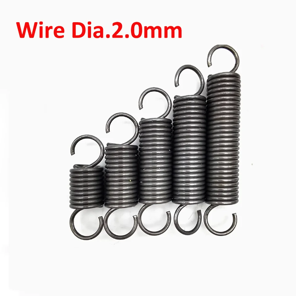 2 Pz Molle Di Prolunga Diametro Filo 2mm Molla Di Acciaio Tensione Molla Di Espansione OD 12mm Lunghezza 35mm-240mm Doppio Gancio - Foto 10