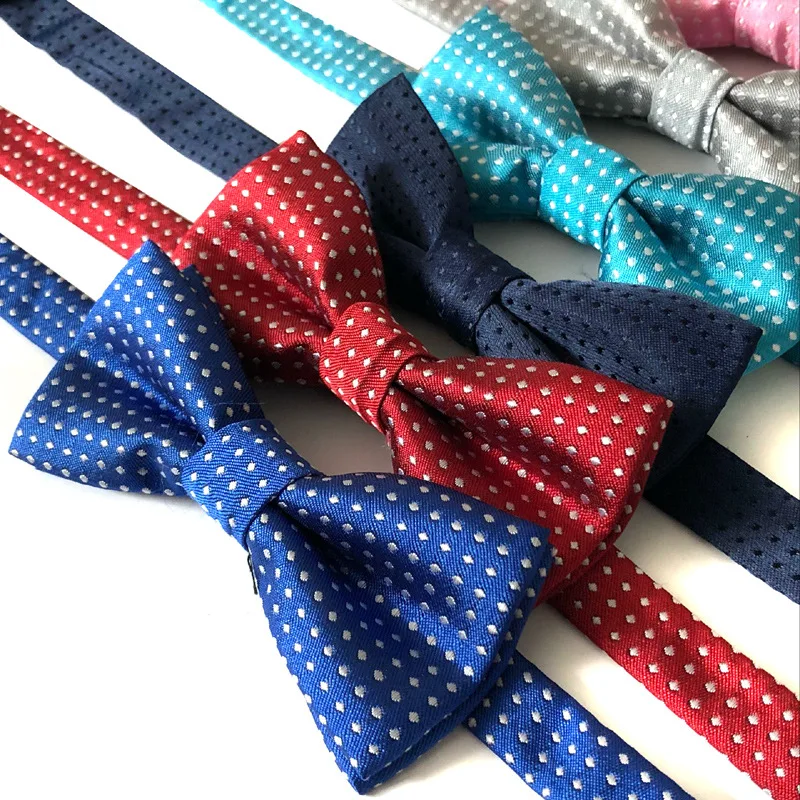 Kid Children Boy Bow Tie Polka Dot Bowtie Smooth Necktie Soft Butterfly Wedding Prom Party