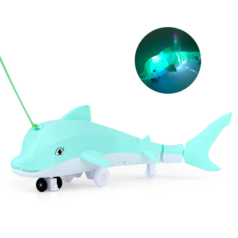 Electric Children\'s Toy Leash Dolphin Small Toy Light Music Toy Light And Music Universal Toy Fun Children\'s Toy