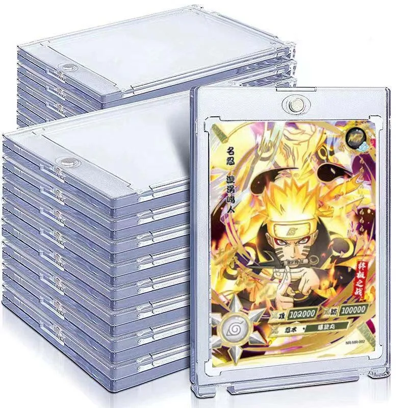 10 Pz/Lotto Naruto Card Brick 35Pt Strong Magnetic Card Brick Collection Card Holder Game Card Custodia Protettiva Trasparente Per Carte