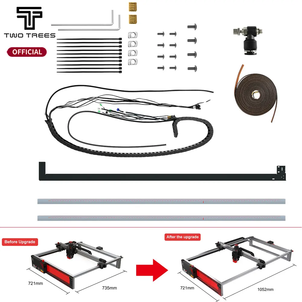 Twotrees Engraving Size 780x450mm Extension Kit Laser Engraving Machine Upgrade Kit DIY Extension Kit Aluminum Frame for TS2