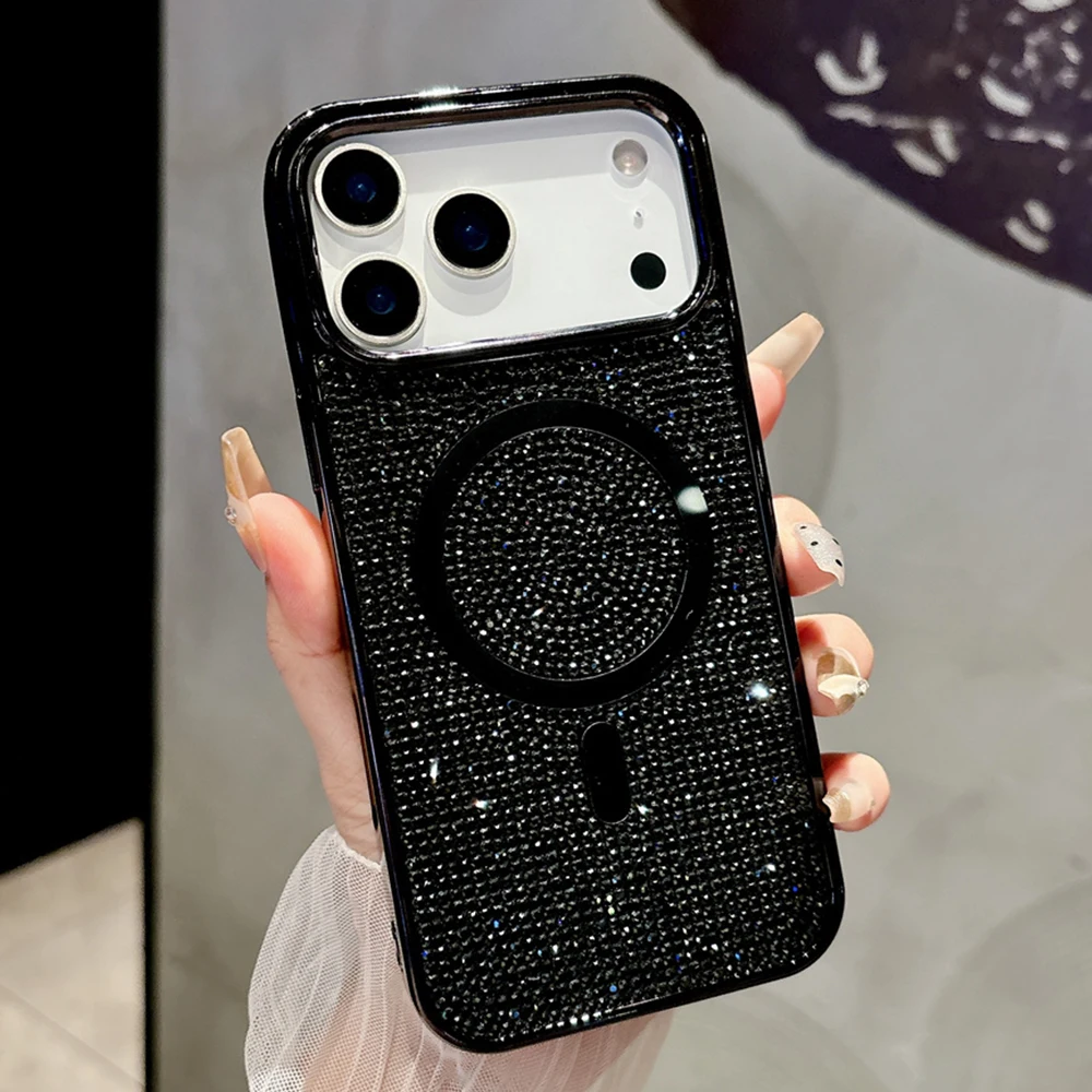 Diamond Bling Glitter Magnetic Wireless Charging Phone Case
