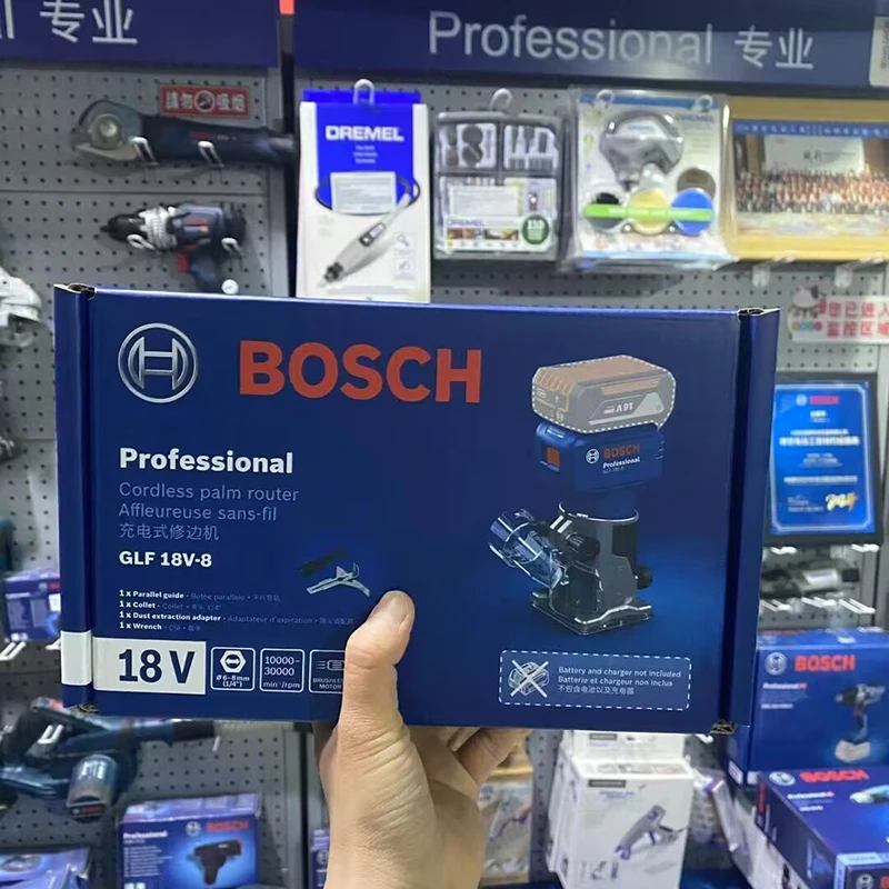 Bosch GLF 18V-8 Wood Router Machine 18V Cordless Brushless 30000RPM Grooving Carving Milling Holes Carpentry Electric Trimmer 6