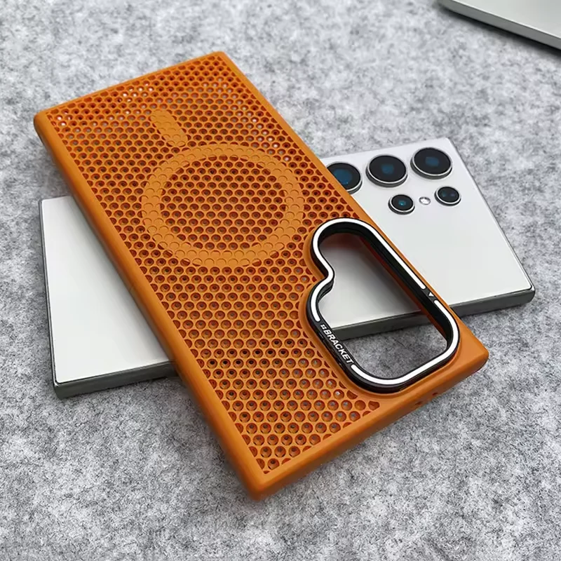 Luxury Breathable Mesh Magnetic Case with Lens Stand and Cooling Shockproof Cover
