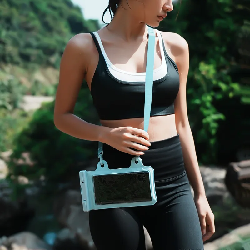 Borsa impermeabile a tracolla per telefono con touchscreen, custodia impermeabile IPX8 per telefono per drifting, nuoto, immersioni e conservazione del telefono all'aperto - immagine 3