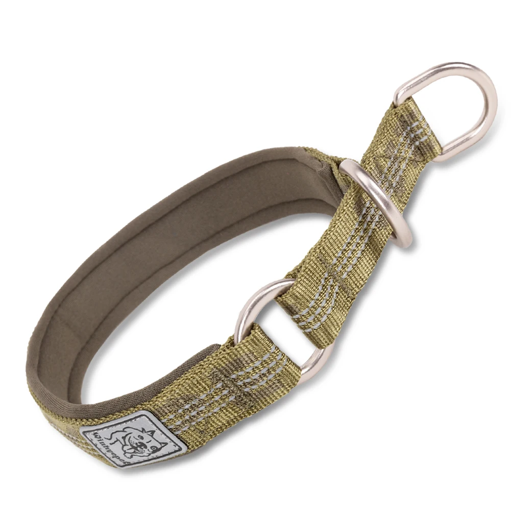 Pet Reflective Collar Nylon Neoprene Padded Half Choke Training Lightweight Washable Sports YC1852 Dog Collar
