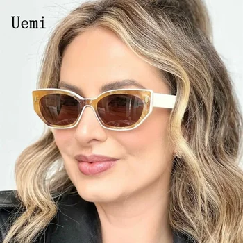New Fashion Modern Brand Women Sunglasses For Men Retro Cat Eye Frame Sun Glasses Luxury Designer Ins Trending Shades UV400 1