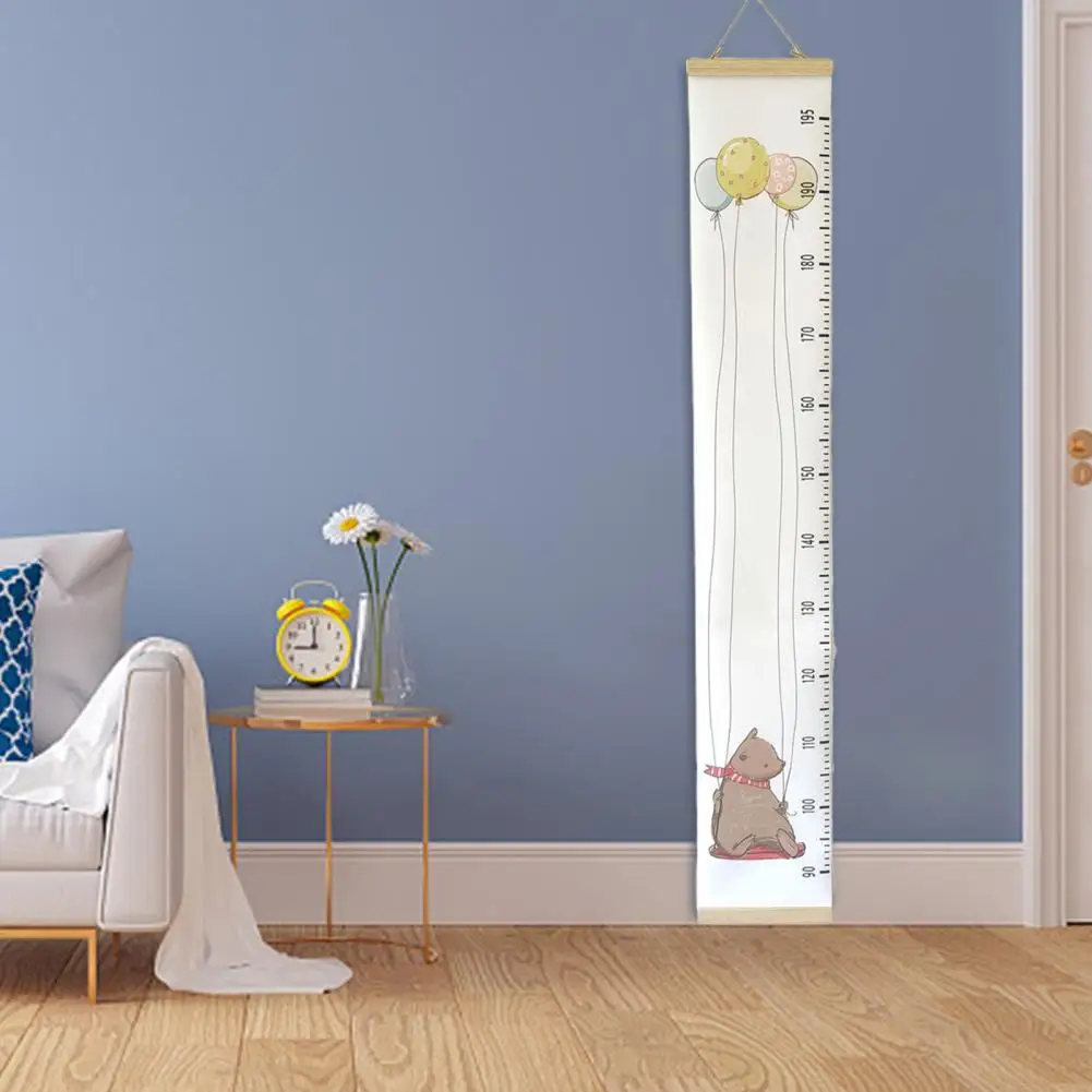 Baby Height Chart Cloth Oil Painting Style Hanging Ruler Cartoon Pattern Clear Degree Scale Baby Height Ruler for Boys