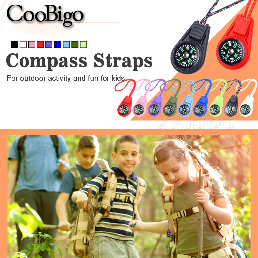 10Pcs Colorful Survival Keychain Zipper Pull Mini Compass for Outdoor Backpack Camping Hiking Pocket Navigator mini compass,survival compass