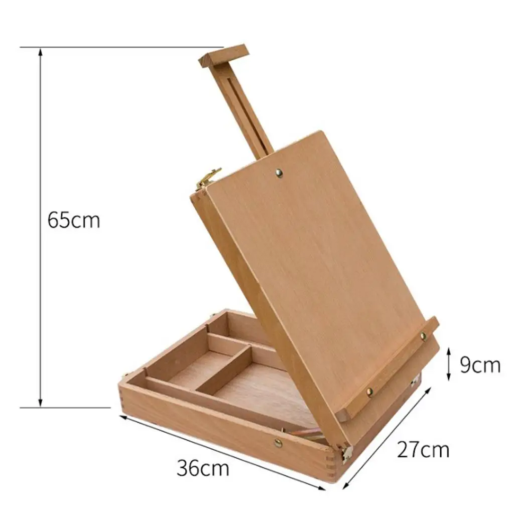 Portable Art Easel with Storage Adjustable Tabletop Wooden Painting Box for Artist Sketching and Drawing