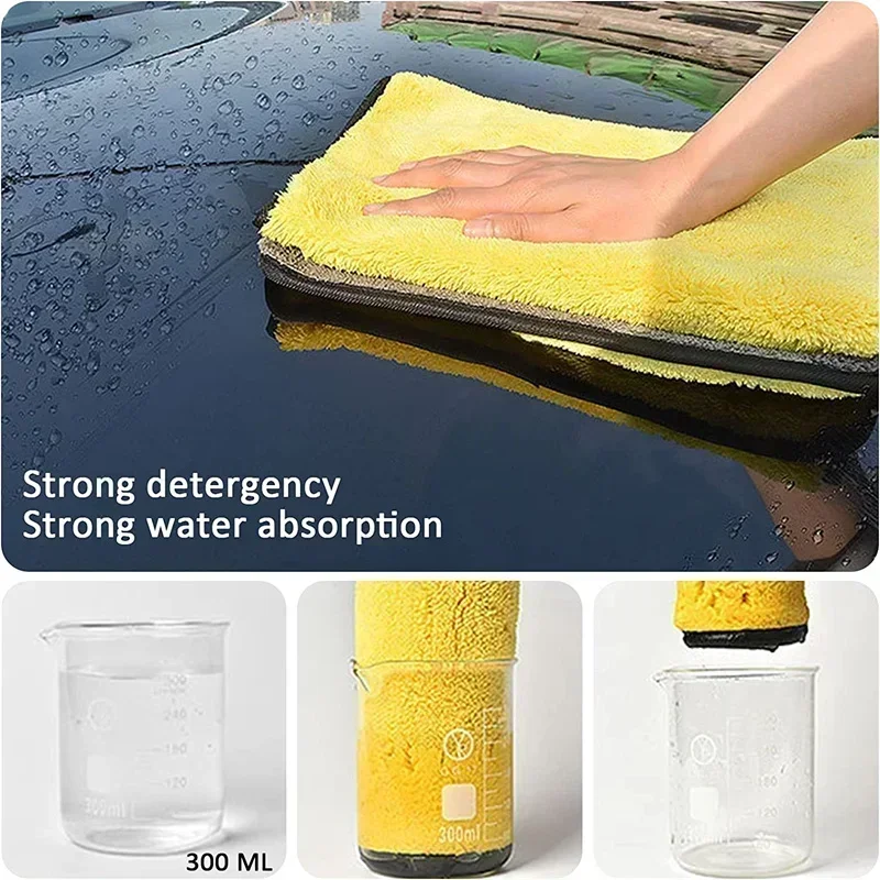 Microfibre Car Cleaning Cloths Thickened Car Towel Super Absorbent 1/10pcs For Wash Waxing Polishing Cleaning Drying