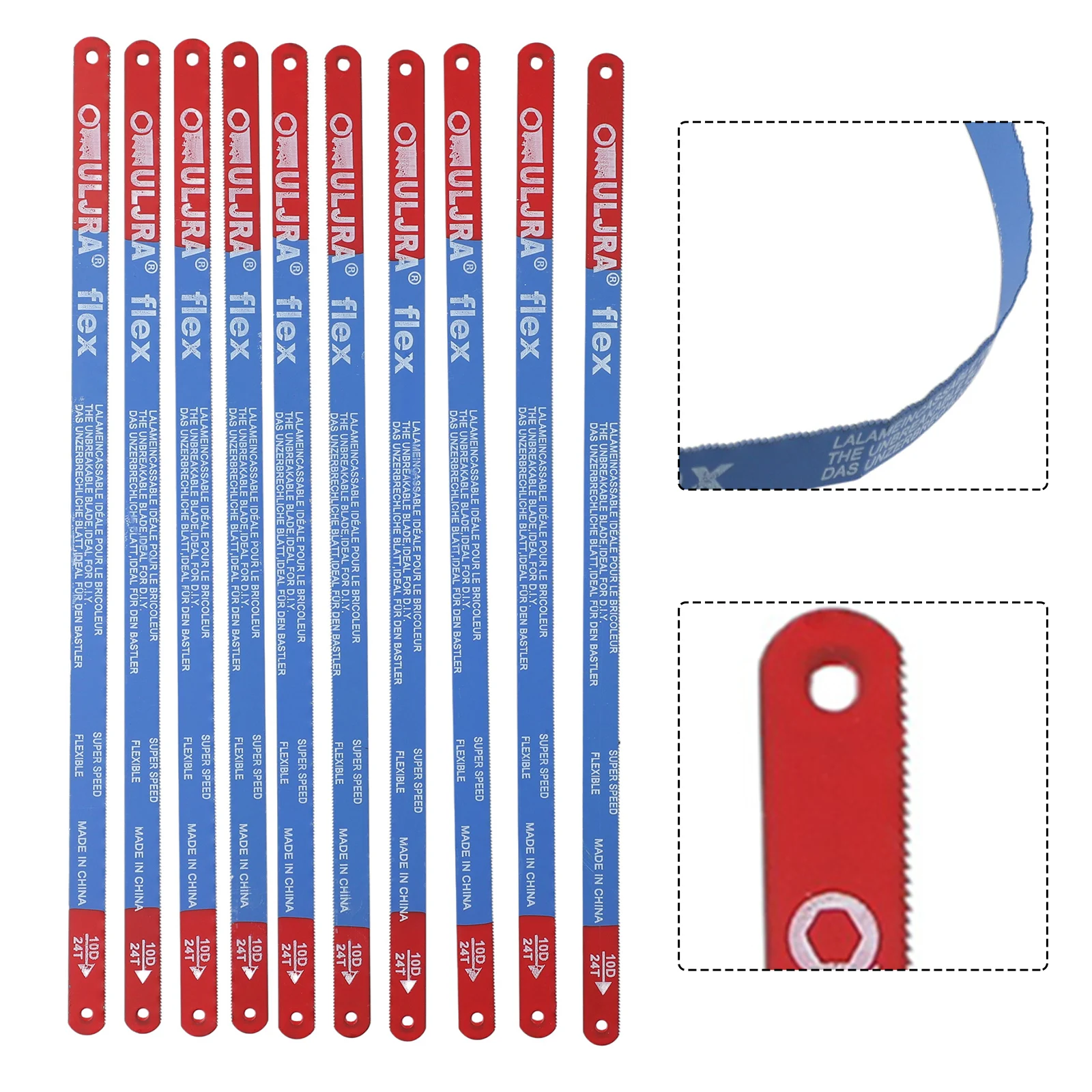 Bi-Metal Hacksaw Blade Set 300mm Hand Saw Blades For Meat Wood Cutting Flexible Steel Folding Hacksaw Blade Hand Tool Part 10PCS hacksaw blade
