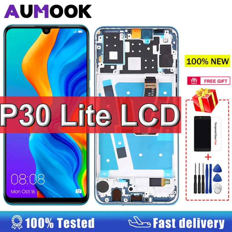 Новый ЖК-дисплей для HUAWEI P30 Lite, ЖК-дисплей, сенсорный экран для HUAWEI P30 Lite, экран Nova 4e MAR-LX1 AL01, дигитайзер в сборе