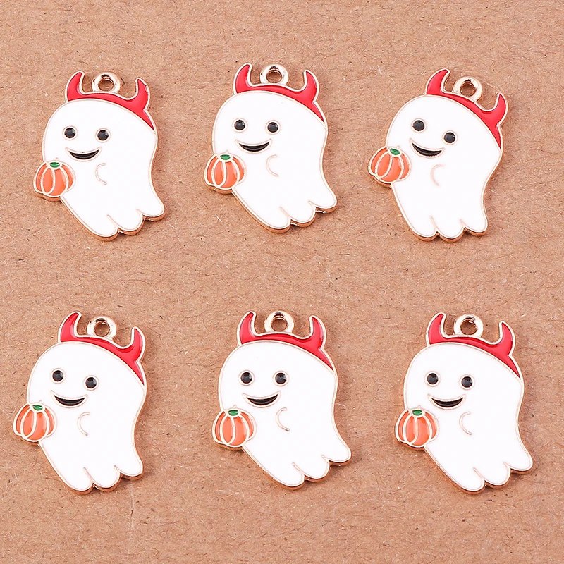 10 stücke niedlichen Emaille Schloss Charms Halloween Anhänger für Schmuck Herstellung Halskette Ohrringe DIY Halloween Geschenke Zubehör – Detail 4