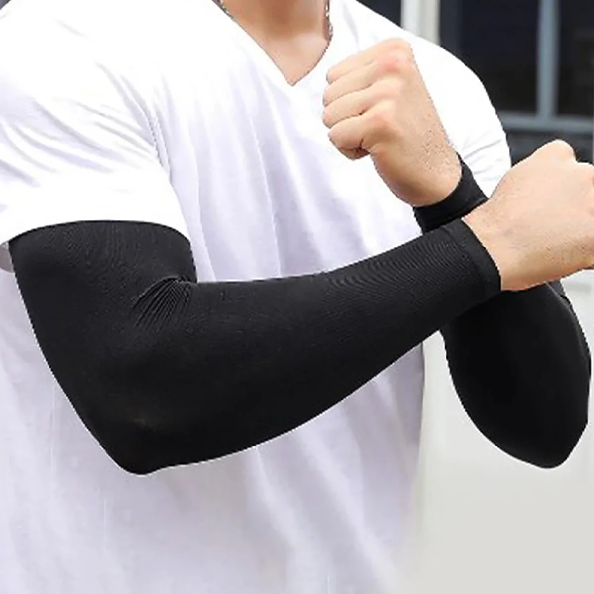 

Sports Arm Compression Sleeve,Large size,UV Arm protection,Basketball Volleyball,Summer Running,Cycling Sunscreen Bands,a pair