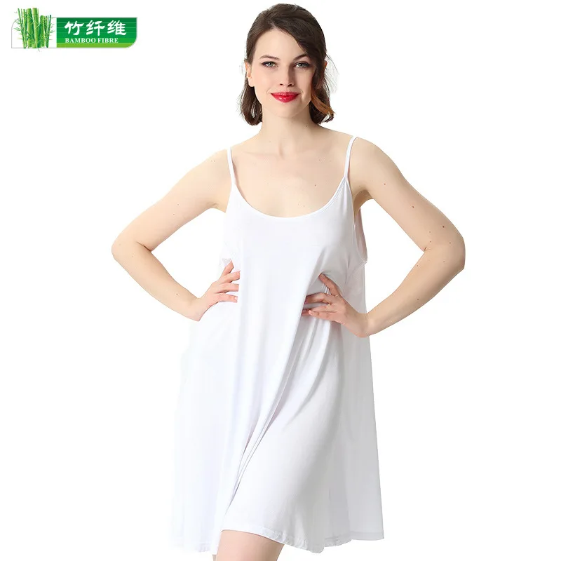 

Women's Summer Lightweight Plus Size Bamboo Fiber Elastic Breathable Comfortable Cross-Back Loose Strap Dress