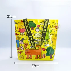 Eco - Friendly Foldable Waterproof Tote with Cute Animal Design (S)
