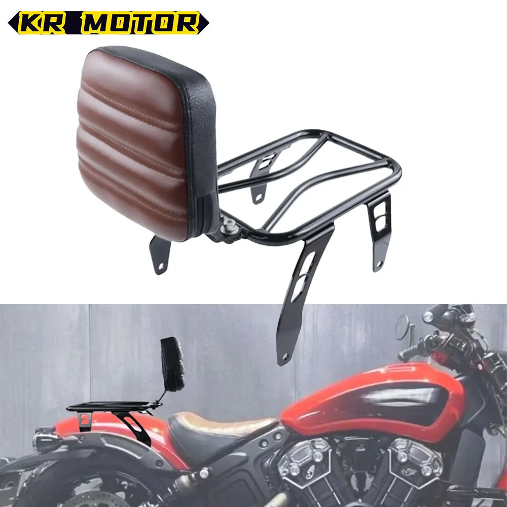 

Motorcycle Driver Backrest Luggage Rider Steel Shelf Parts Accessories For Indian Scout Bobber Sixty Twenty 2018-2023 2020 2021