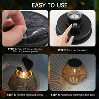 Solar Lanterns Solar Lights Outdoor Waterproof Boho Light for Outside Hanging Rattan Lantern Decoration for Garden Yard Patio 5