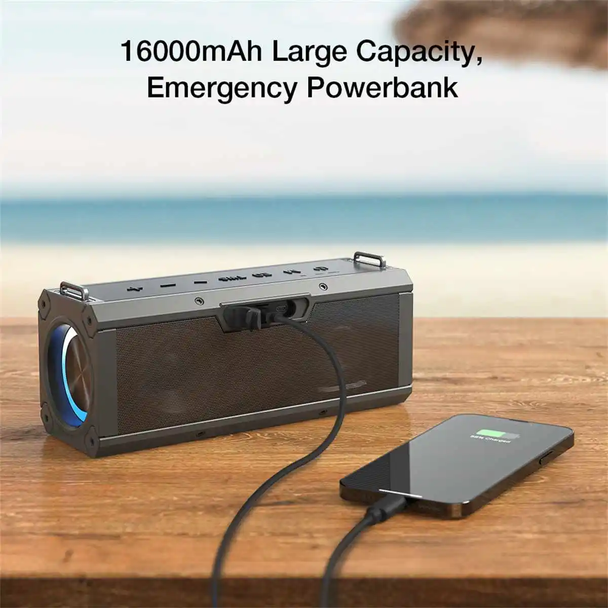 BlitzWolf BW-WA3 PRO 120W Wireless Speaker RGB Light Portable 16000mAh Bluetooth Speakers Hifi Sound Dual Diaphragm Deep Bass 6