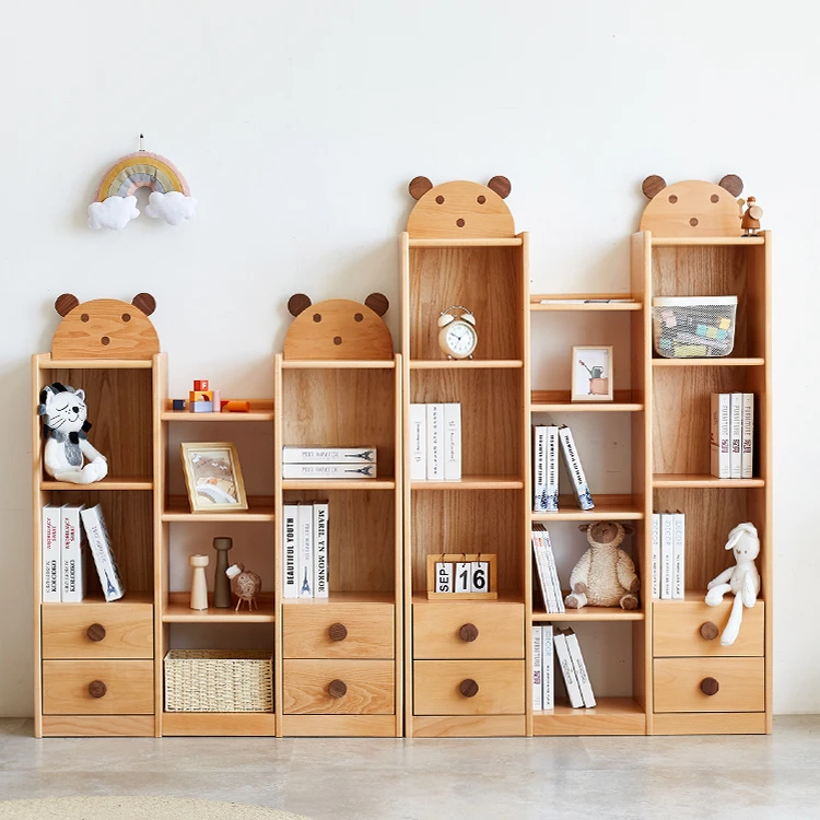 KIDS Wooden Bookcase Children Furniture Six Cube Shelf Organizer Baby Book Display Shelf Bookcase for Kid
