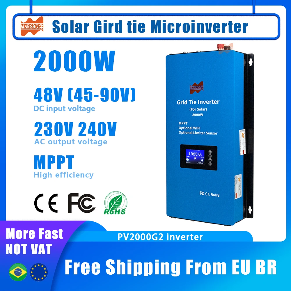 2000W Micro Solar Grid Tie Inverter Mppt Solar Microinverter Dc 48V Ac 230V 240V Sensore Limitatore Elettrodomestico Inverter Wifi