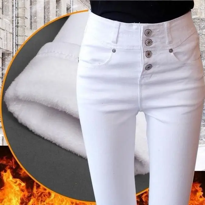 

2023 Woman Jeans Pants Autumn And Winter High Waist Women White Tappered Pencil Pants Women Pantalones Vaqueros Mujer