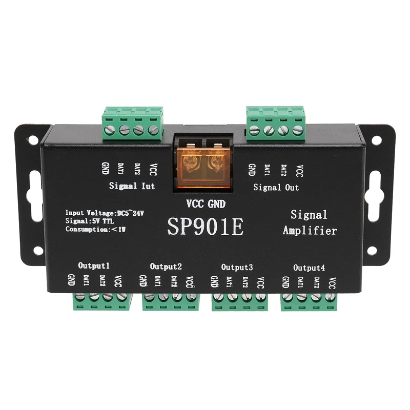 

SP901E LED Pixel WS2812B WS2811 SPI Signal Amplifier Repeater For WS2813 SK6812 WS2815 WS2801 SK9822 Etc All The RGB