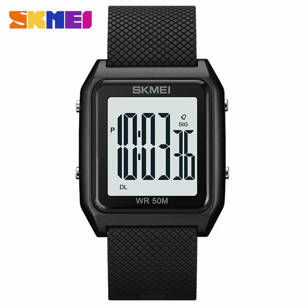 

SKMEI Back Light Sports Digital Watch Mens 50M Waterproof Date Week Electronic Stopwatch Wristwatches Alarm Clock reloj hombre