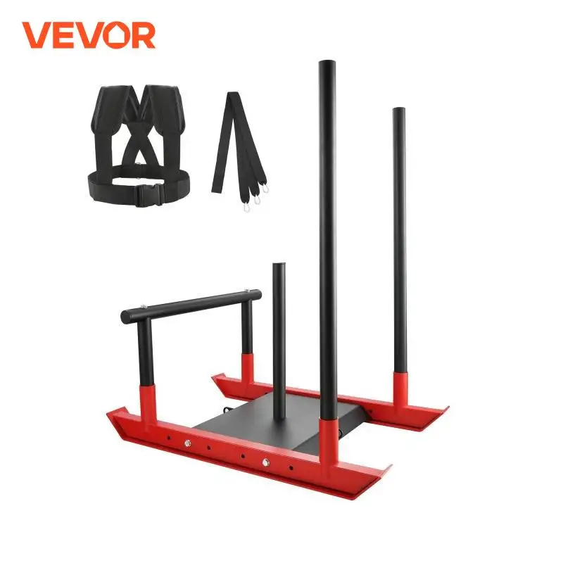 VEVOR Weight Training Sled Pull Push Power Sled with Handle, Fitness Strength Resistance Training, Steel Workout Equipment 1