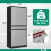 Metal Garage Storage Cabinet w/Drawer,4 Door Tool Cabinet w/Lock-2 Adjustable Shelves for Garage Home Office (Black & Gray) 3