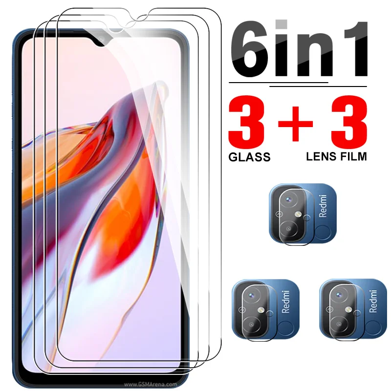6 In1 Vetro Temperato Per Xiaomi Redmi 12C Proteggi Schermo Xiomi 12C 12 C C12 Redmi12C 6.71 Pollici Pellicola Protettiva Per Obiettivo Della Fotocame