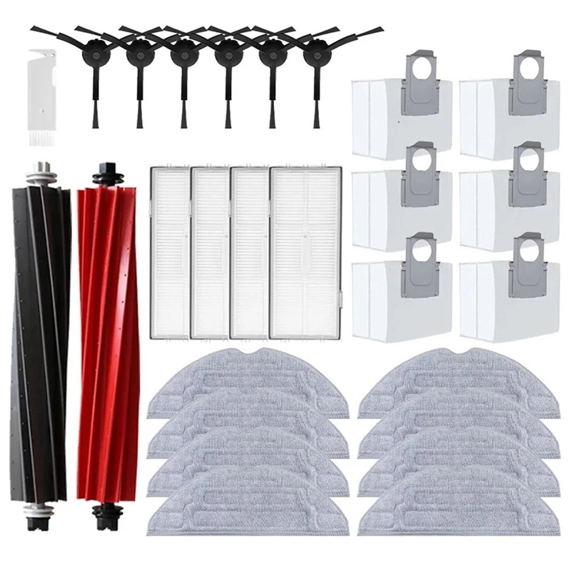 

Main Side Brushes Mop Cloths HEPA Filters Dust Bags Plastic Spare Parts For Xiaomi Roborock S8 S8 Pro Ultra S8+ Robot Vacuum
