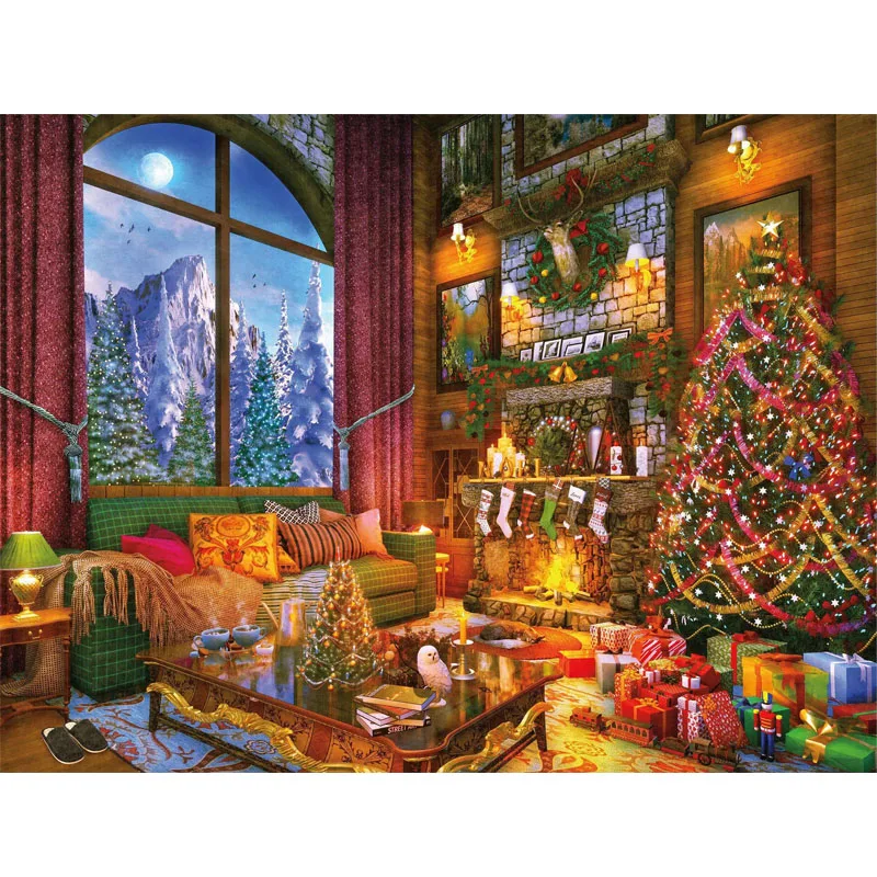 

Sunature 5D Full Square Round Drills Christmas Tree Holiday Diamond Painting Poured Glue Canvas