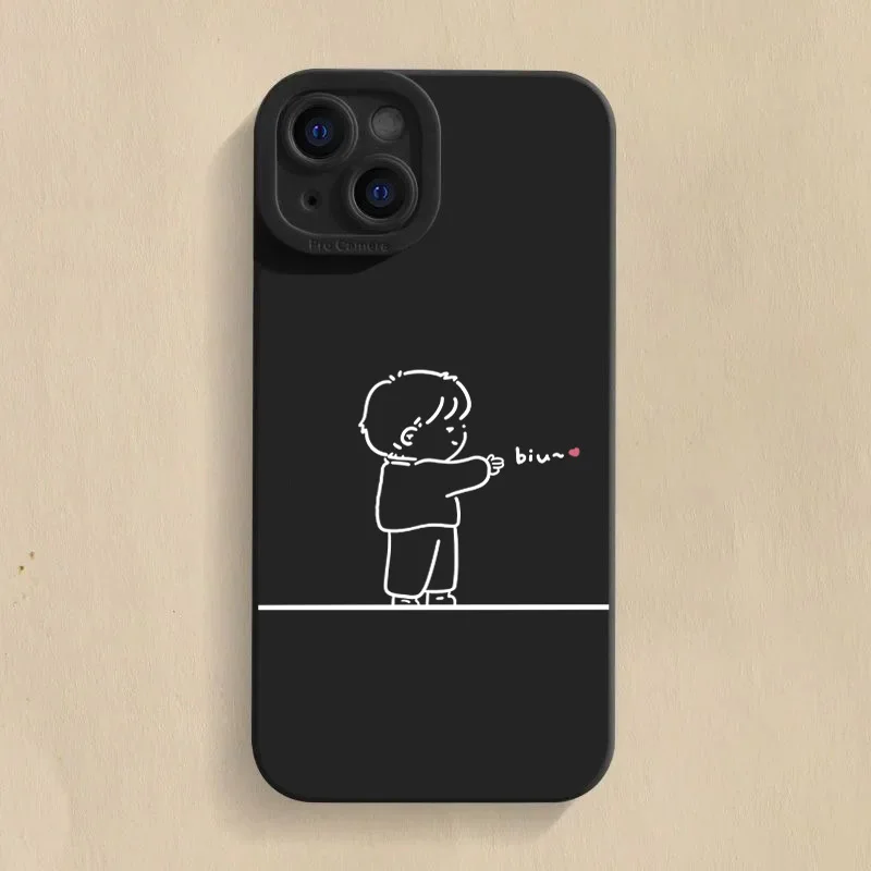 Adorable Silicone Phone Case with Matching Couple Design