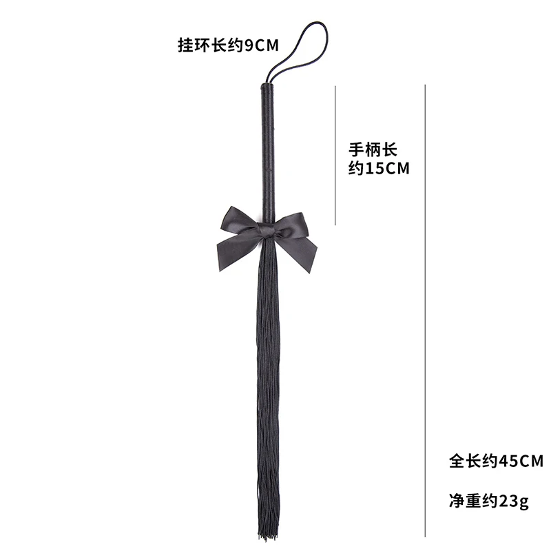 45CM Nylon RopeTassels Horse Whip,HorseRiding Equestrian Training Whip With PU Leather Handle Suitable for Cosplay 5
