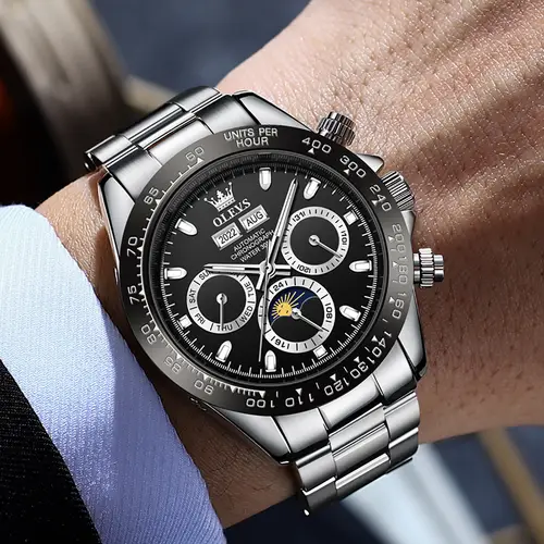OLEVS 6654 Luxury Mens Watch Chronograph Automatic Mechanical Wristwatch Waterproof Luminous Top Brand Watch for Man Date Sport - Image 7