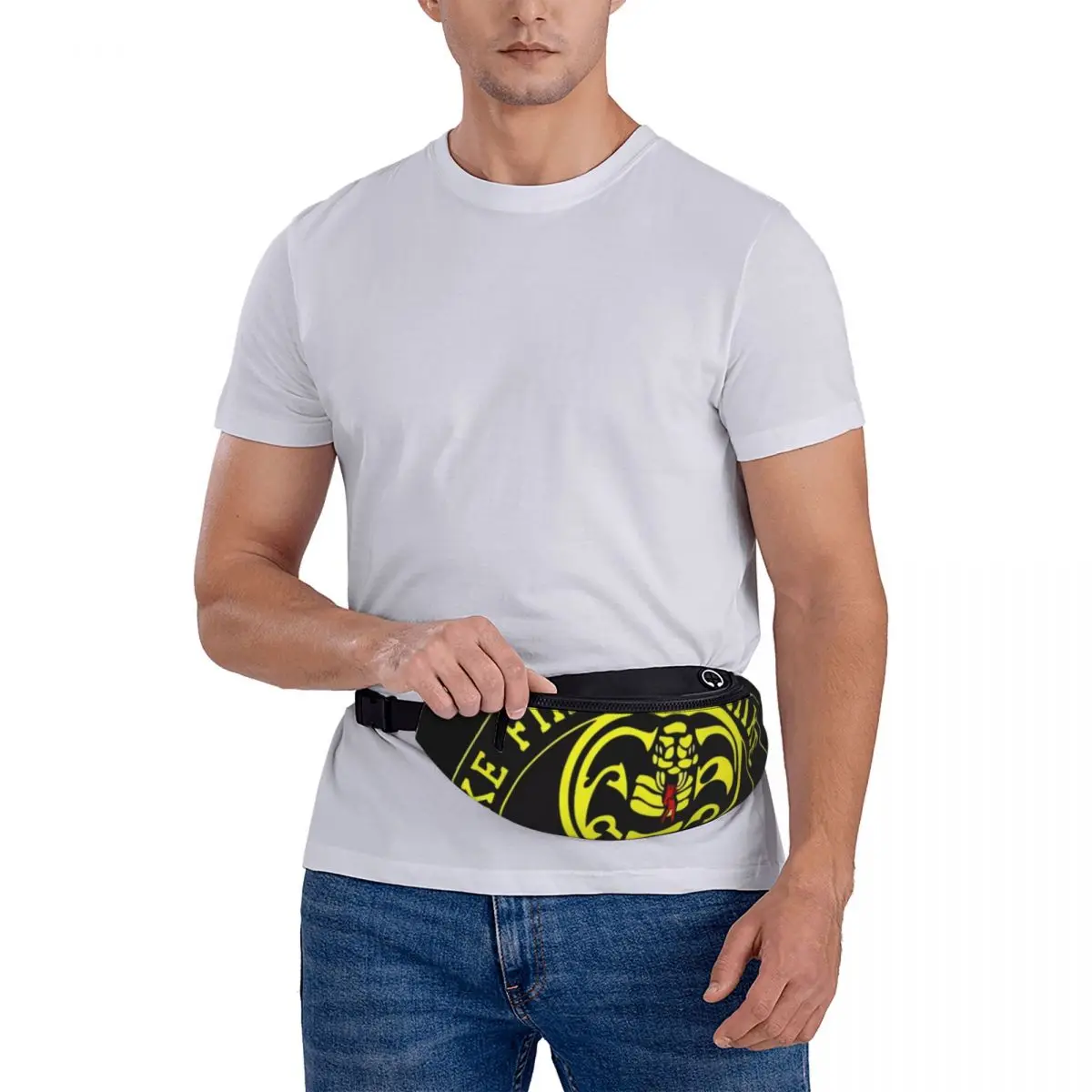 Cobra Kai Strike-riñonera dura para bolsa de poliéster, a la moda - AliExpress